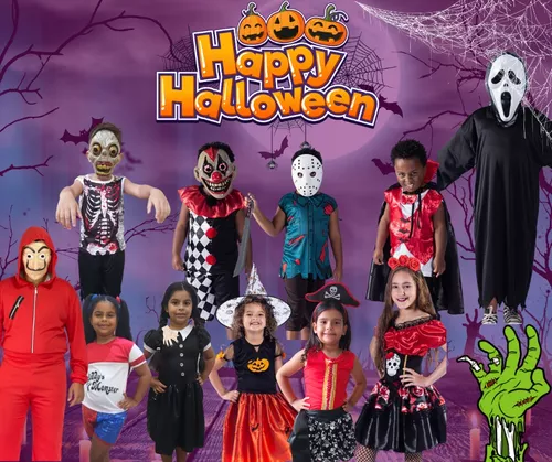 Fantasia de Halloween Infantil Menino Zumbi 2 a 12 (GG 11 a 12