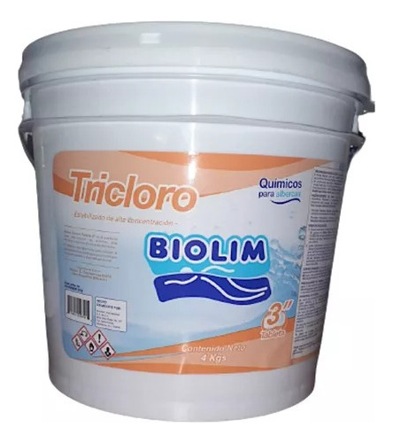 Biolim Tricloro Tableta 3 Pulgadas Para Alberca 4 Kg 