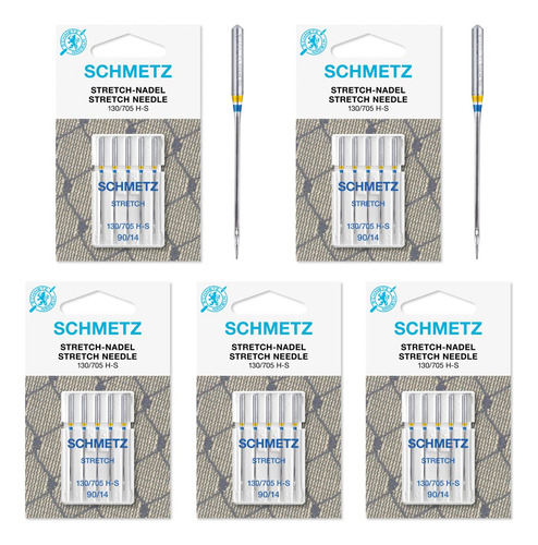 25 Schmetz - Agujas Elasticas Para Maquina De Coser 130/705h