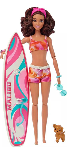 Barbie O Filme Barbie Dia De Praia E Surf Com Pet Mattel 