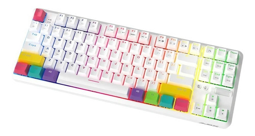Imagen 3 de 7 de Teclado Mecánico Bluetooth Full Rgb Red/brown - Ajazz K870t Color Del Teclado Switch Brown
