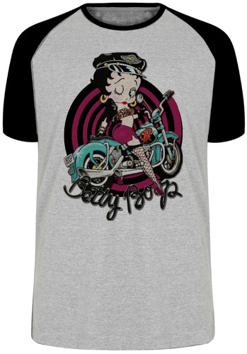 Camiseta Luxo Betty Boop Moto Estilo Harley Classic Davidson