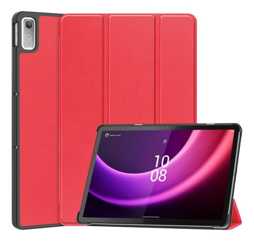 Funda Inteligente De Cuero Rojo Para Lenovo Tab P11 Gen 2