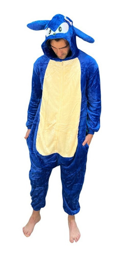 Pijama Disfraz Mameluco Unisex Adulto Sonic