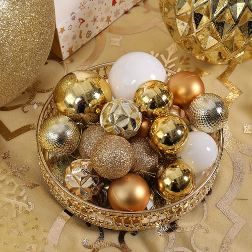 Juego De 87 Adornos Dorados Inastillables Para Navidad