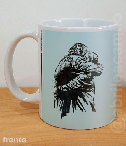 Taza Néstor Y Cristina Kirchner Abrazo Cerámica Import Orca