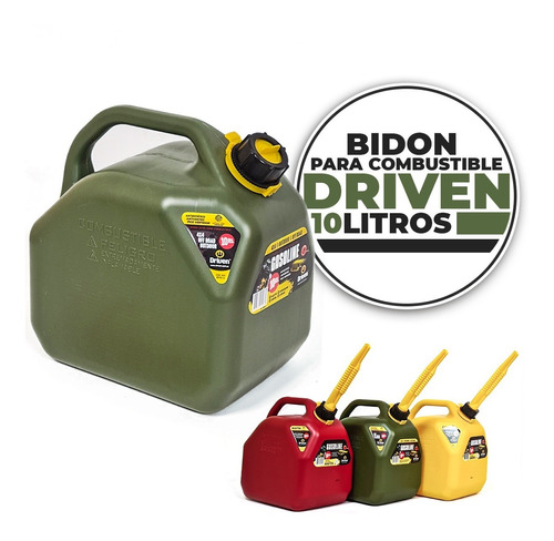 Bidon Combustible 10 Lts Nafta Diesel Driven Pico Vertedor