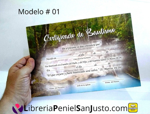 Imagen 3 de 9 de Certificados De Bautismo - Pack X 20 Unidades