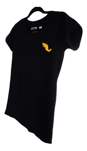 Imagen 2 de 4 de Playera Mapa De Mexico Negra Mujer Bordado Calidad Premium
