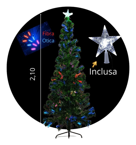 Árvore De Natal Em Fibra Ótica 210cm 545 Galhos Luxo Led | Parcelamento sem  juros