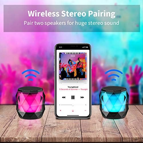 Altavoz Bluetooth Portátil Con Luces, Luz Nocturna Inalámbri