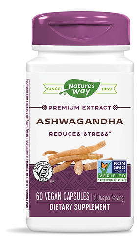 Ashwagandha 500mg Matures Way 60 Cápsulas 