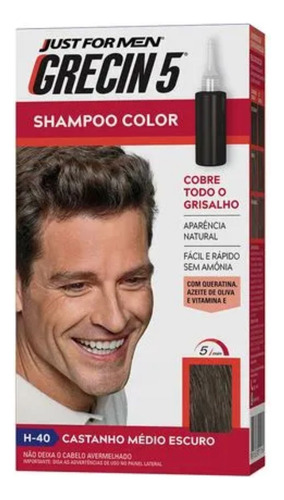 Tintura Shampoo Color Just For Man H-40 Castmedesc Grecin 5