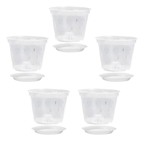 Qmx Macetas Para Orquídeas Con Con Platillo De 5 Pulgadas