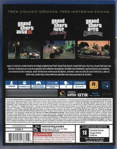 Grand Theft Auto The Trilogy Ps4 (Novo) (Jogo Mídia Física