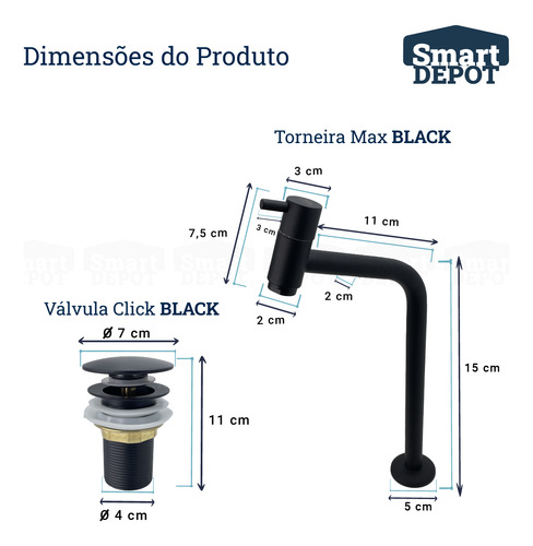 Kit Cuba Completa De Banheiro Com Torneira E Válvula Click