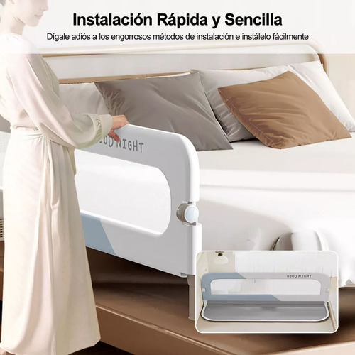 Baranda Cama Seguridad Bebe Abatible Ajustable