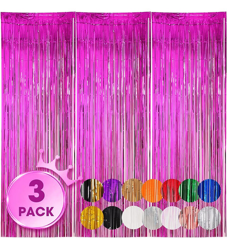 ~? Voircoloria 3 Pack 3.3x8.2 Pies Cortinas De Fondo De Flec