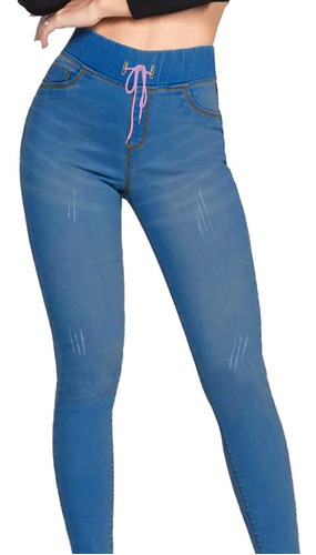 Jeans Dama Stretch Mezclilla Levanta Pompa Colombiano