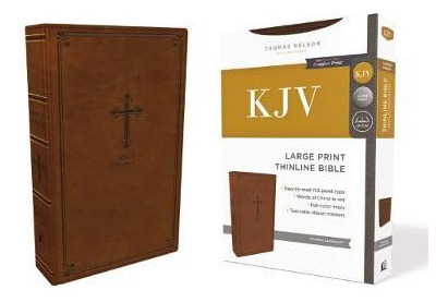 Libro Kjv, Thinline Bible, Large Print, Leathersoft, Brow...