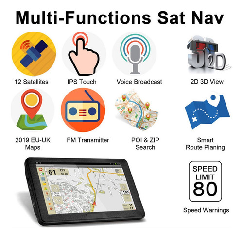 Pantalla Táctil Del Navegador Gps For Coche De 7 Pulgadas