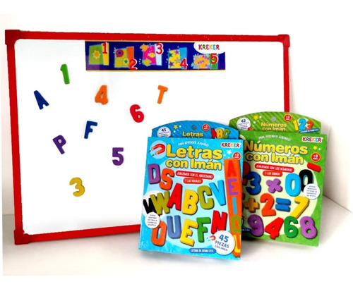 Imagen 1 de 1 de Combo Pizarra Magnetica + Letras Y Numeros Con Iman Kreker