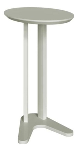 Mesa Auxiliar Lateral Oval 60cm - Off White Cor Branco