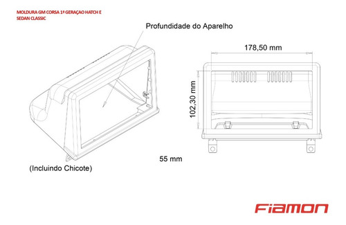 Imagem 10 de 10 de Moldura 2 Din Corsa 1ª Ger 1994/2001 / Classic/ Sedan/ Hatch