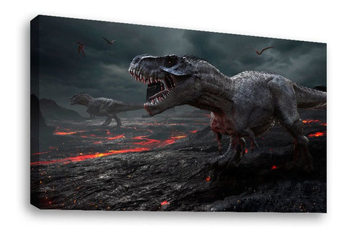 Cuadro Decorativo Canvas Moderno Dinosaurio