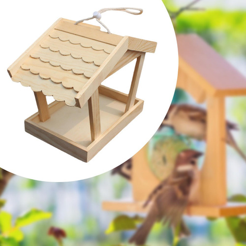 Alimentador De Pájaros De Madera Fácil De Llenar El