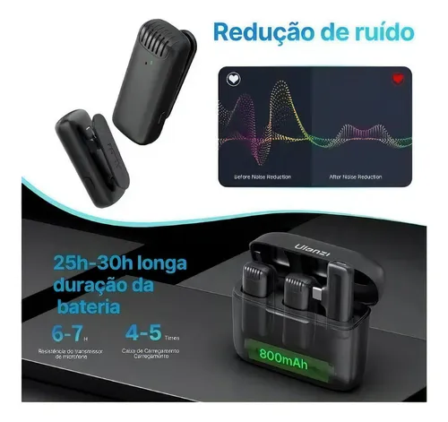 . Ulanzi J12 Micrófono Lavalier Inalámbrico Smartphone Usb