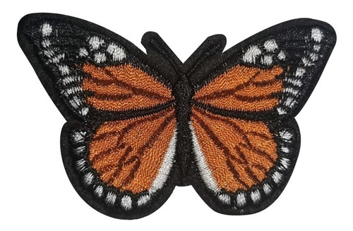 Aplique Termoadhesivo Mariposa Naranja Bordada X10u. Parche