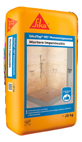 Mortero Impermeable Saco 20kg Sika Top-107 Monocomponente
