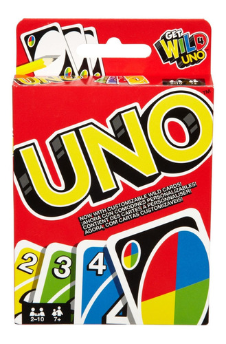 Imagen 1 de 4 de Juego de cartas Uno Mattel W2085