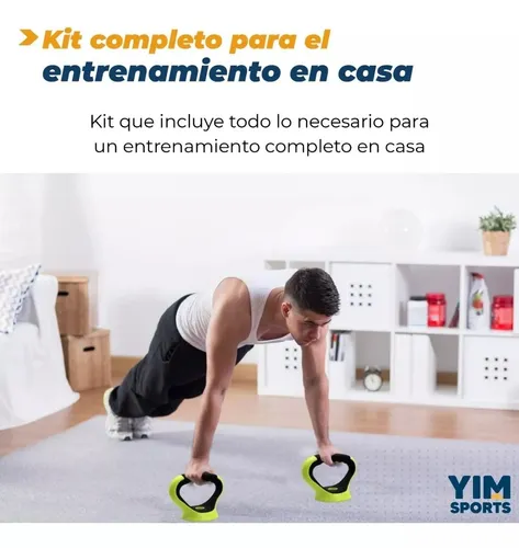 Set 30kg Mancuernas Eco + Kettlebell (Color Verde)