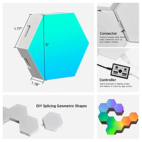 Luces Hexagonales Led, Luces Hexagonales Rgb Pared, Luc...