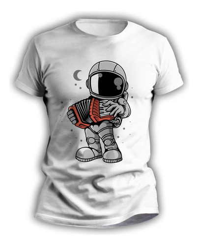 Remeras Hombres Personalizadas Astronauta Con Acordeon 0887