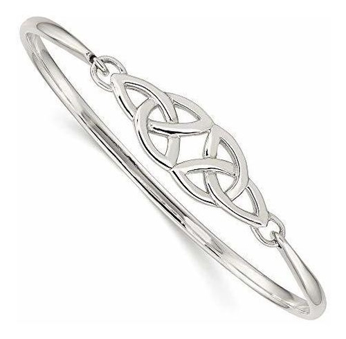 Brazalete - Plata De Ley 925 Pulida Irlandesa Claddagh Celti