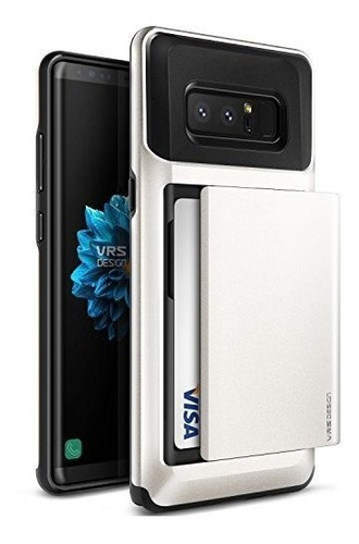 Funda Galaxy Note 8 Blanco Crema Tarjetero 2 Ranuras Case