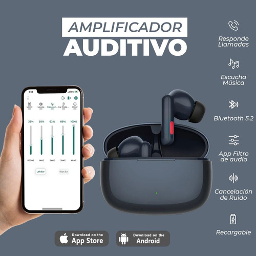 Audífono Amplificador Perdida Severa Recargable Bluetooth