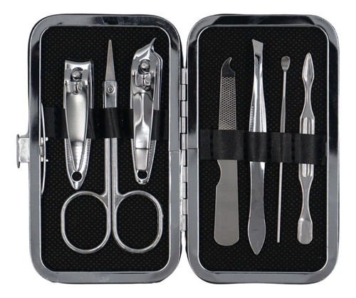 Kit Manicure Uñas Profesional Alicate Tijera Empujador 7 Pz