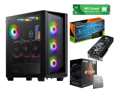 Pc Gamer Rtx 5070 Cpu Ryzen 7 Ram 32gb Ddr4 1tb M.2 Wifi