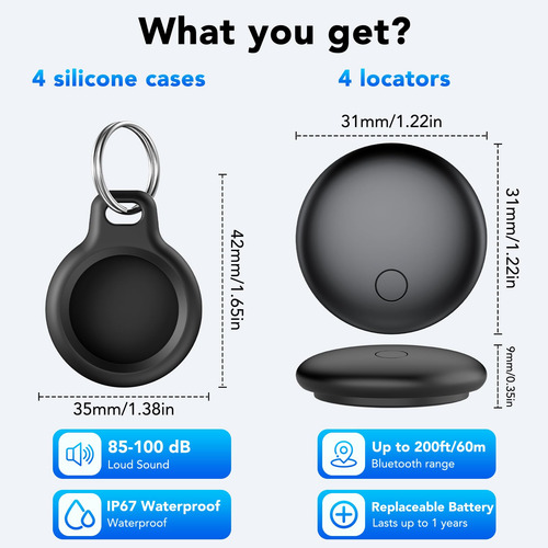 Tracker Air Tags Cascho Para Apple Find My App (ios), Paquet