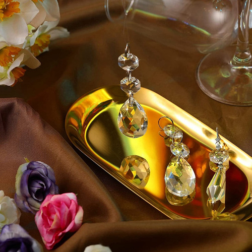 Juego De 24 Colgantes Con Prismas De Cristal For Candelabro
