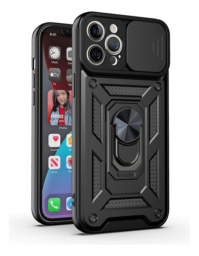 Funda Case De Xiaomi Redmi 9c Holder Protector Camara Negro