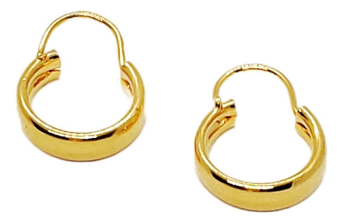 Aretes Candonga Pequeña # 3 - Con Baño En Oro De 24k