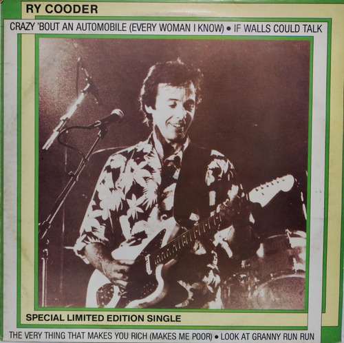 Ry Cooder  Crazy Bout An Automobile (every Woman I Know) Lp