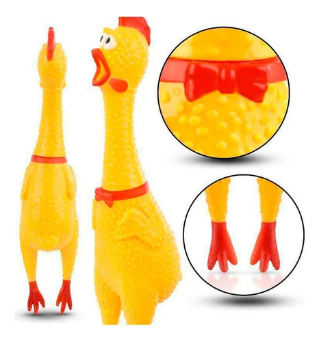 Pollo Chillon Hule Juguete Broma Oferta Grande 37 Cm