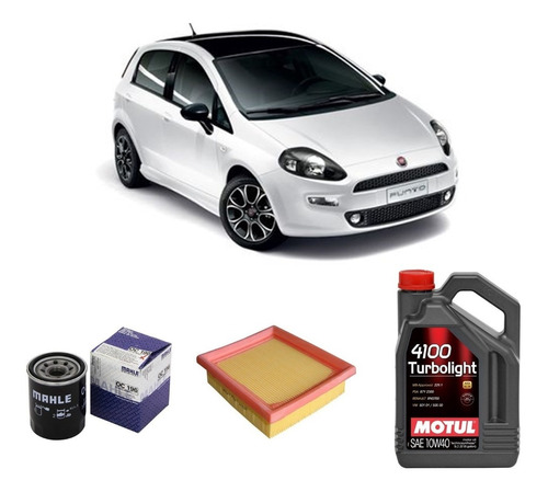 Kit 2 Filtros Fiat Punto 1.4 Fire Y Motul 10w40 X4