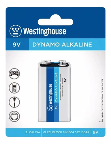Batería 9v Dynamo Alcaline Westinghouse 